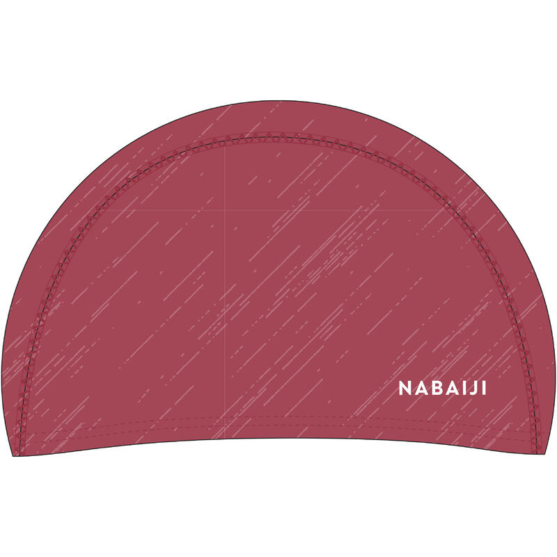 Bonnet de Bain en Maille Enduite - Tissu Imprimé - Taille M - Rouge Diag Rubi