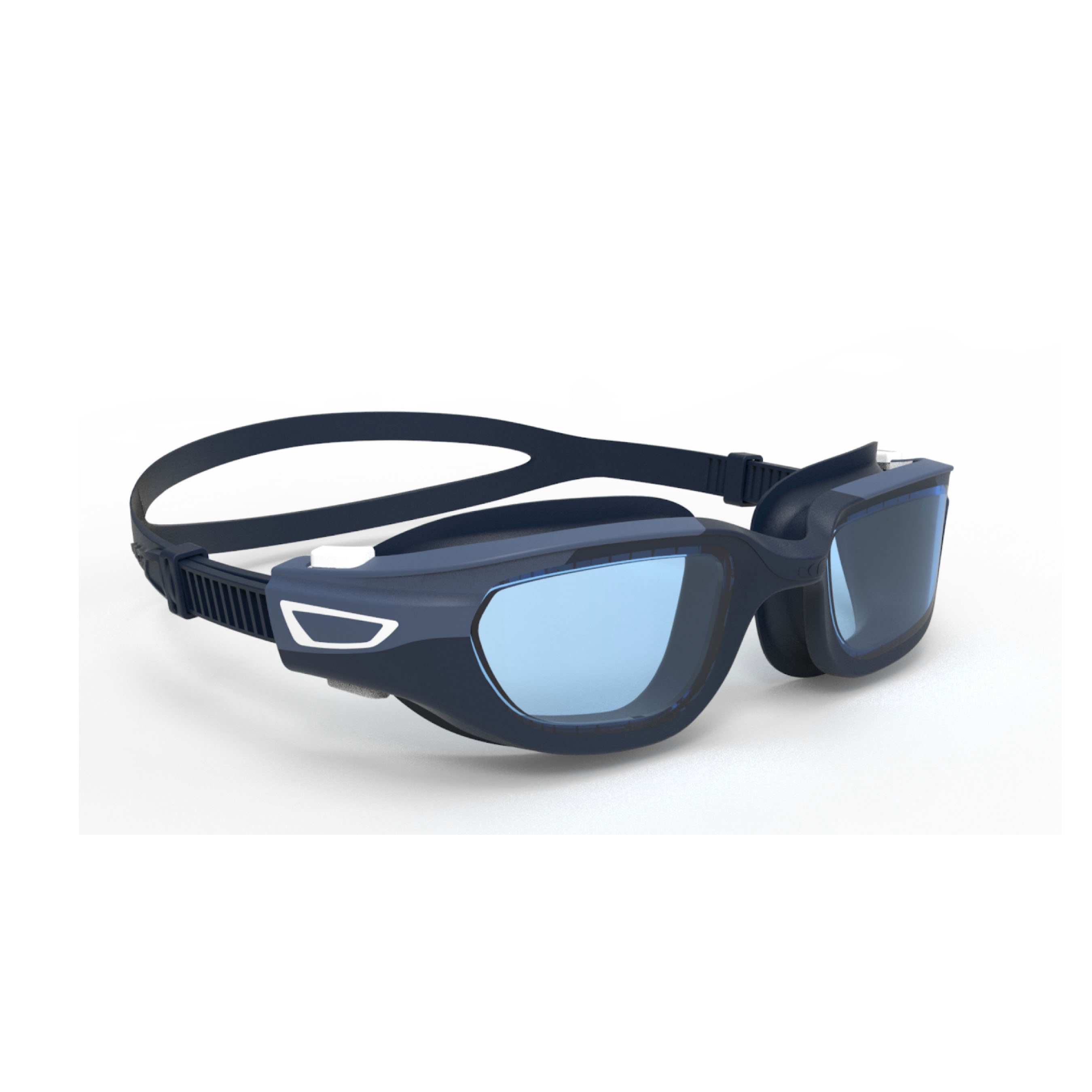 Lunettes De Natation SPIRIT - Verres Teintés - Grande Taille - Bleu Blanc