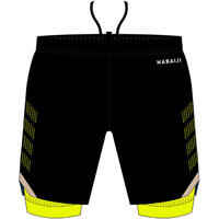 Men's Swimming Jammer-Swim Short 500 Fiti - Black / Yellow / Beige