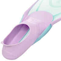 Kids' Diving Fins - FF 100 Soft Purple Green