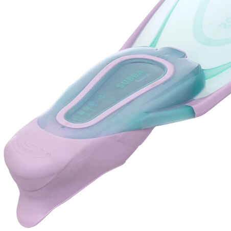 Kids' Diving Fins - FF 100 Soft Purple Green