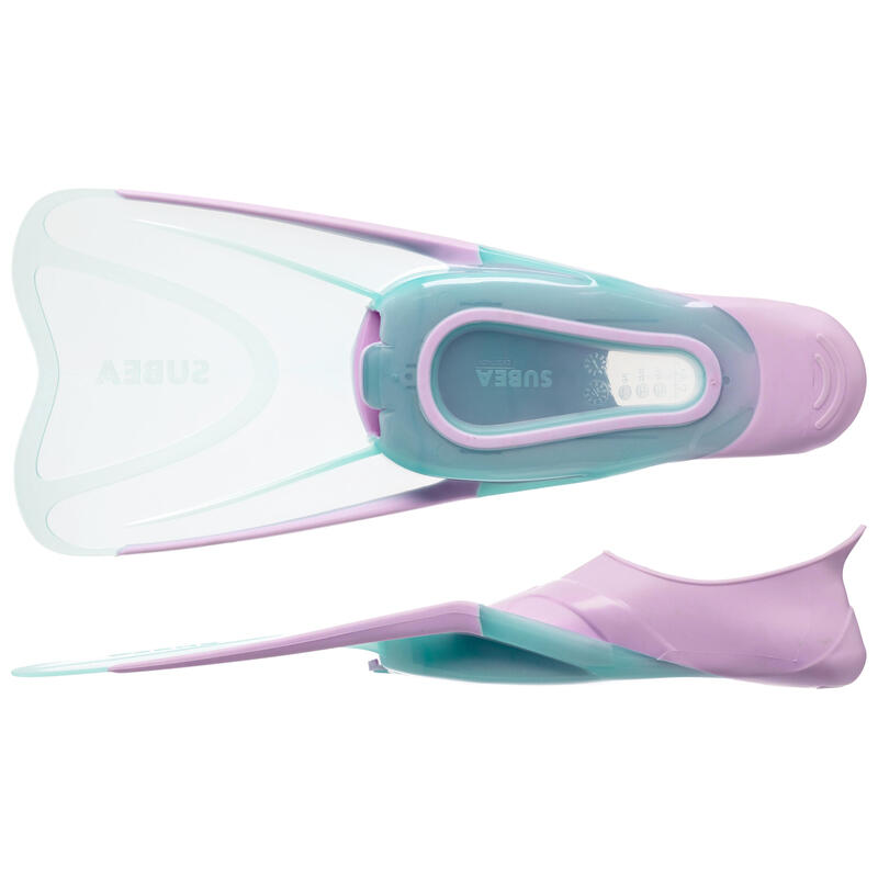 Palmes plongée Enfant - FF 100 Soft Violet Vert