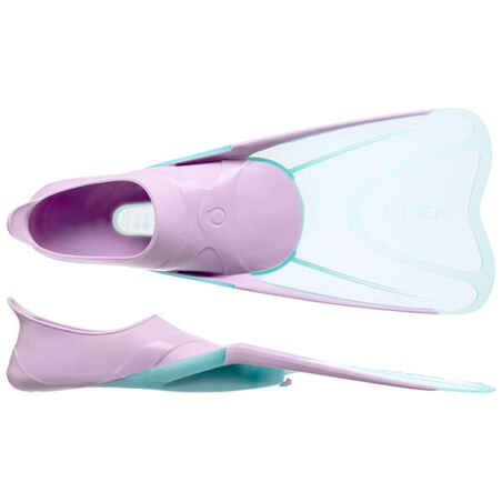 Kids' Diving Fins - FF 100 Soft Purple Green