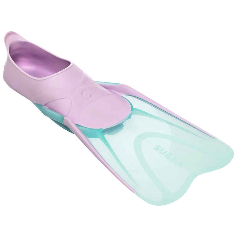 Kids' Diving Fins - FF 100 Soft Purple Green