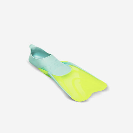 Simfötter för snorkling SUBEA SNK 500 junior neongul