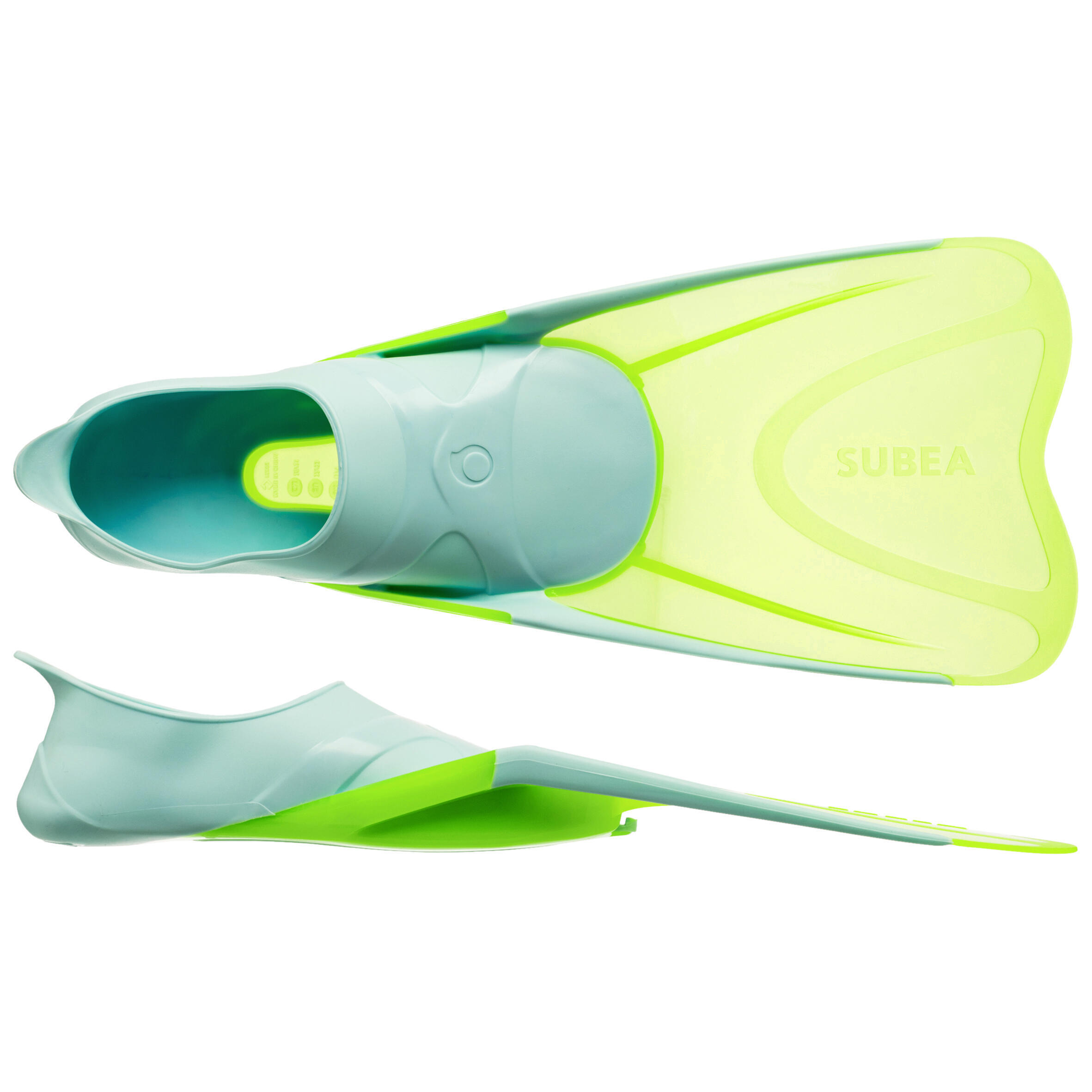 Kids’ Diving Fins - FF 100 Soft Neon 2/8