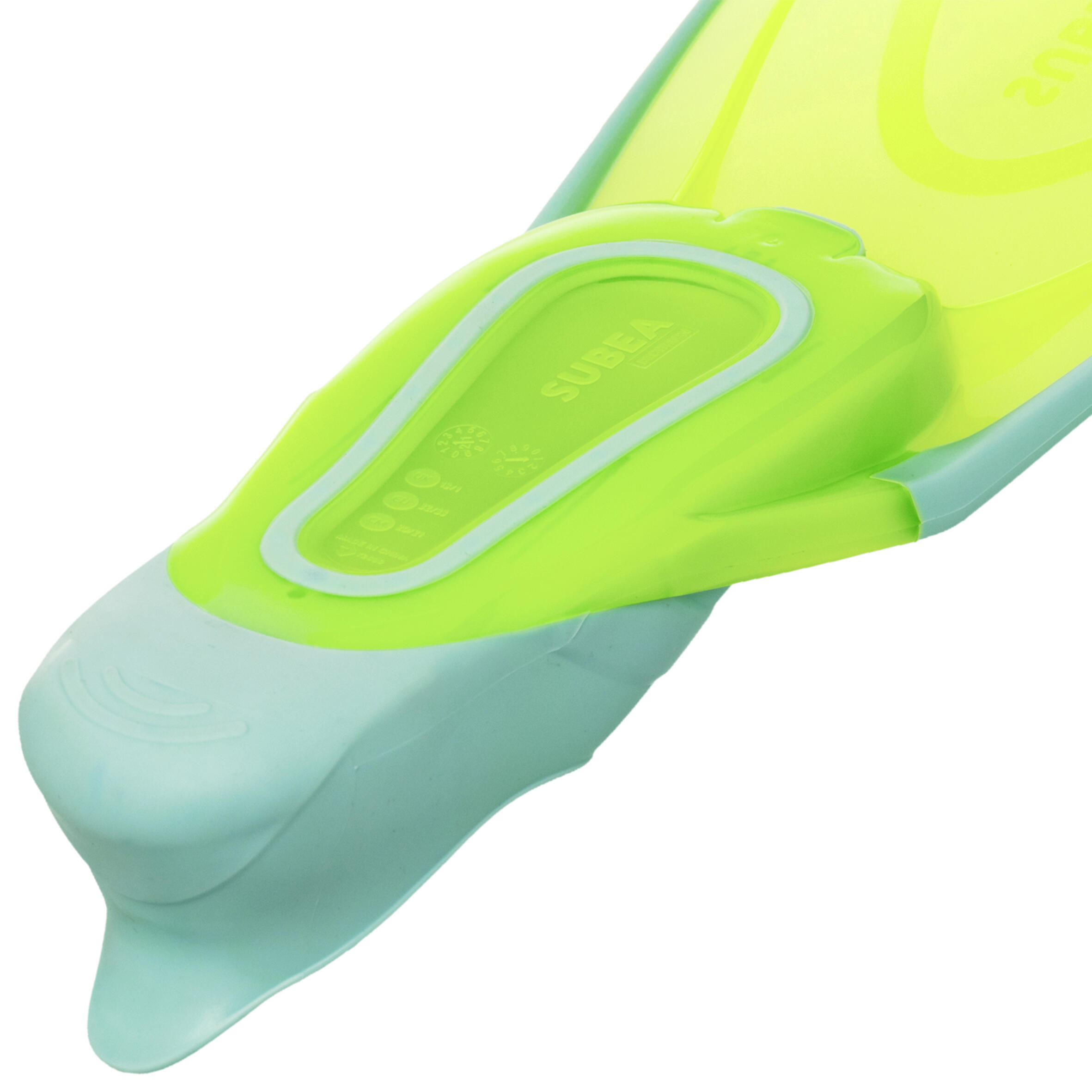 Kids’ Diving Fins - FF 100 Soft Neon 5/8