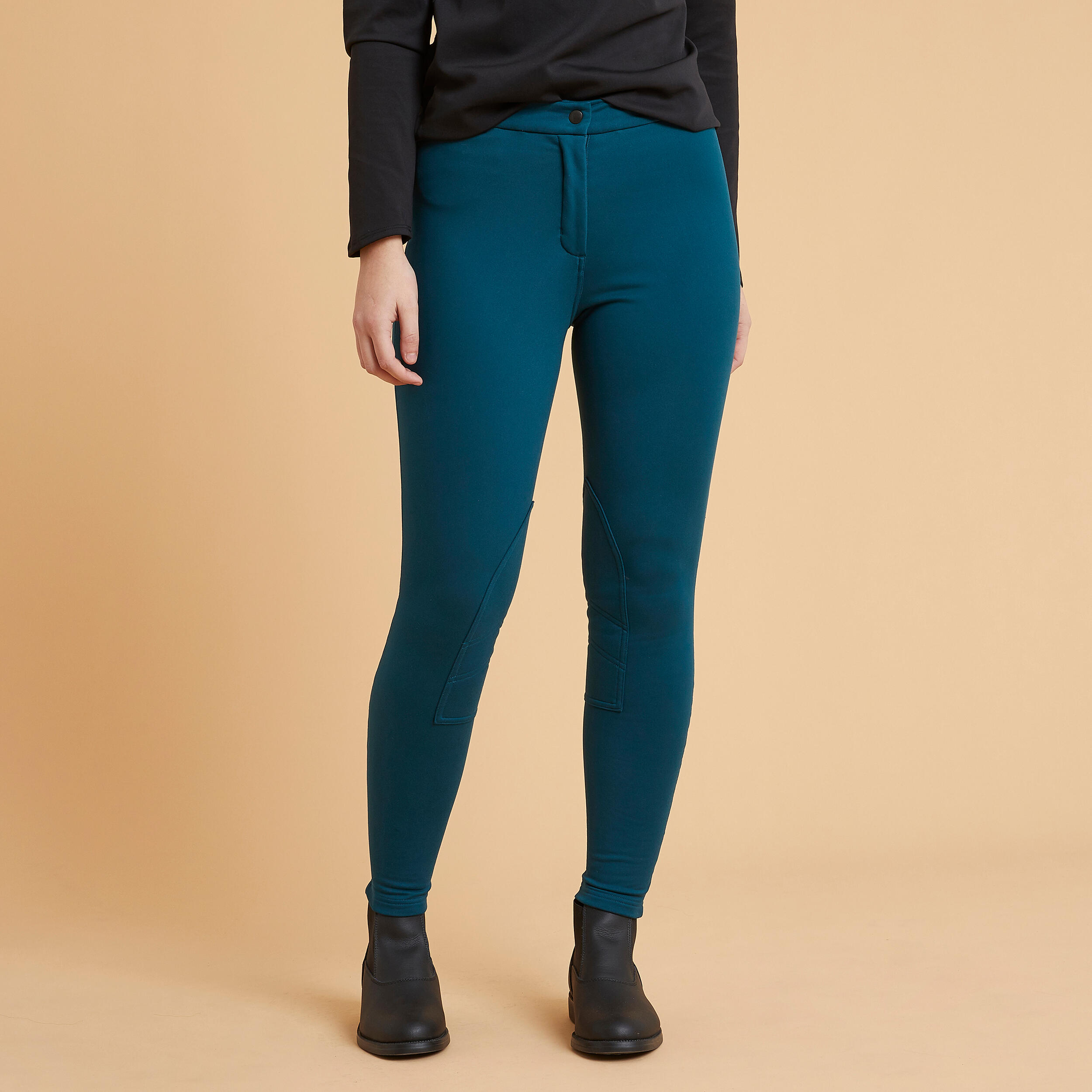 Women's Warm Horse Riding - PT 100 Blue - Dark petrol blue - Fouganza -  Decathlon