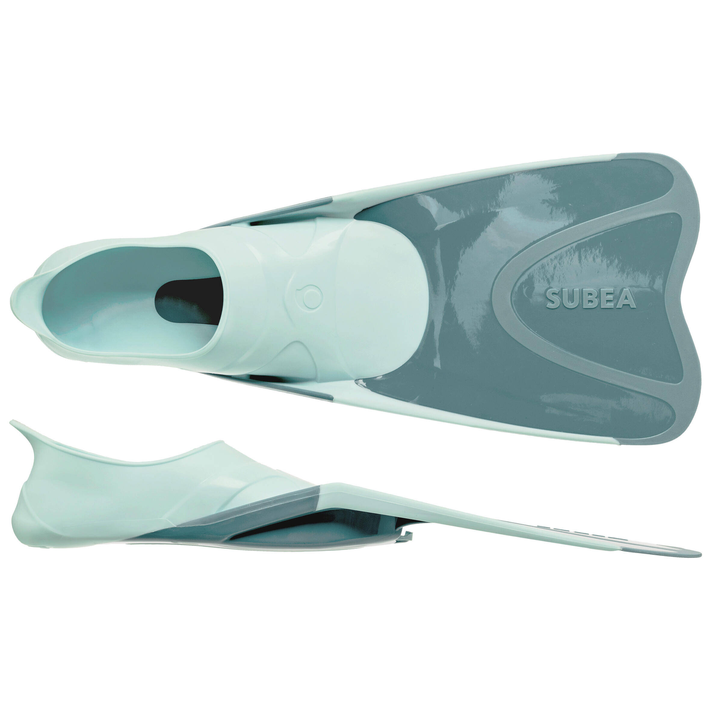 Kids’ scuba fin - FF 100 Soft Light Green -  2