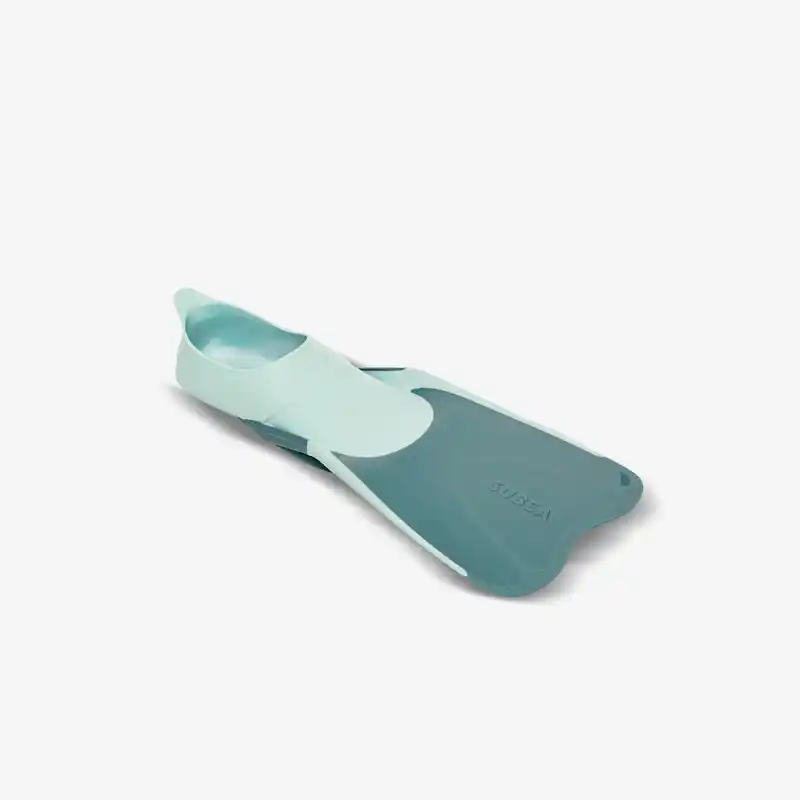 Kids' Snorkelling Fins SUBEA SNK 500 - Pastel Mint and Grey Blue