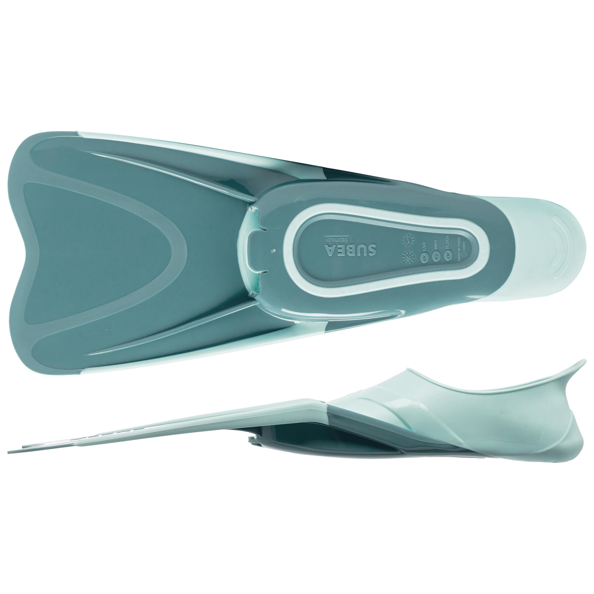 Palmes plongée et snorkeling courtes - turquoise - SUBEA