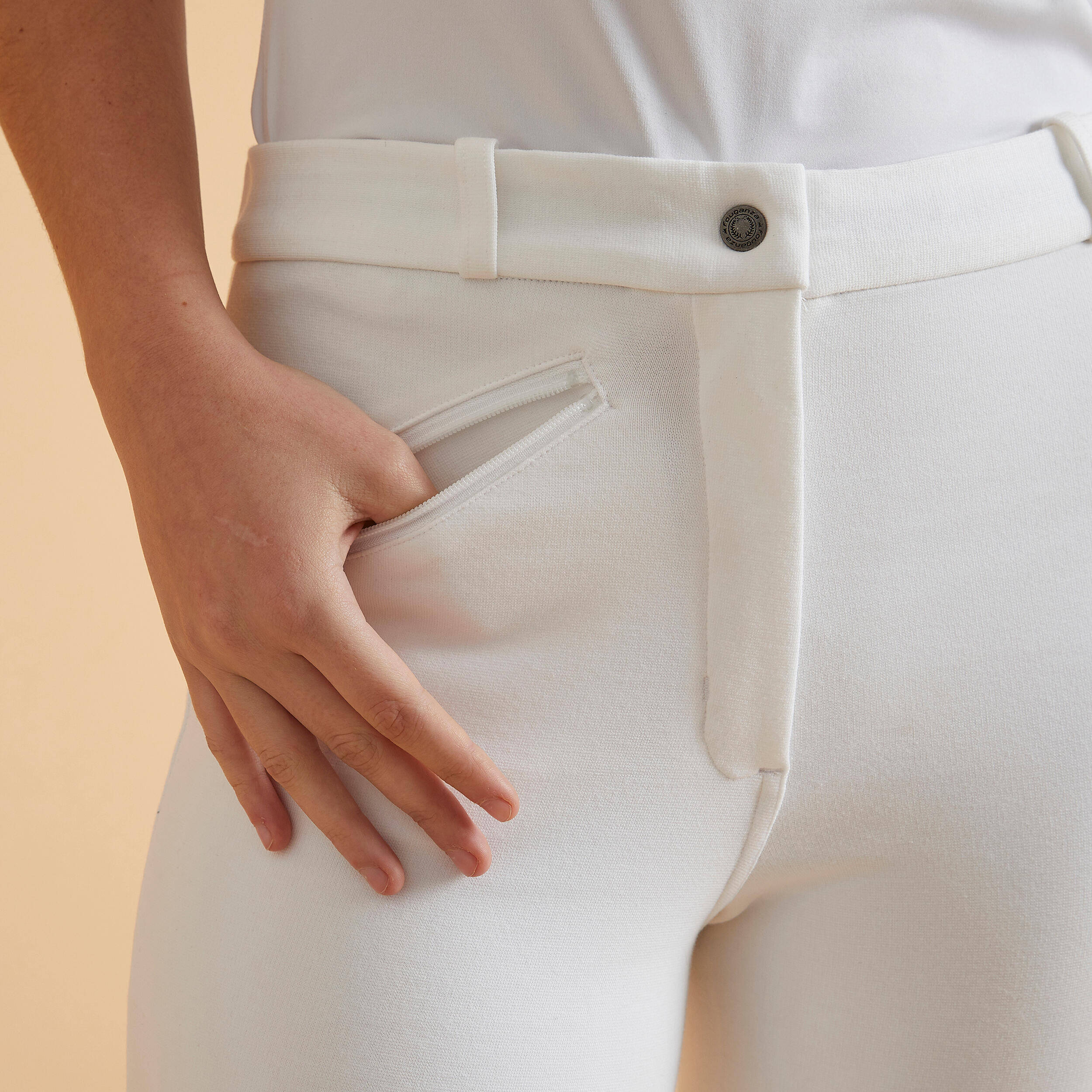 Women Horse Riding Competition Jodhpurs 100 White -  4
