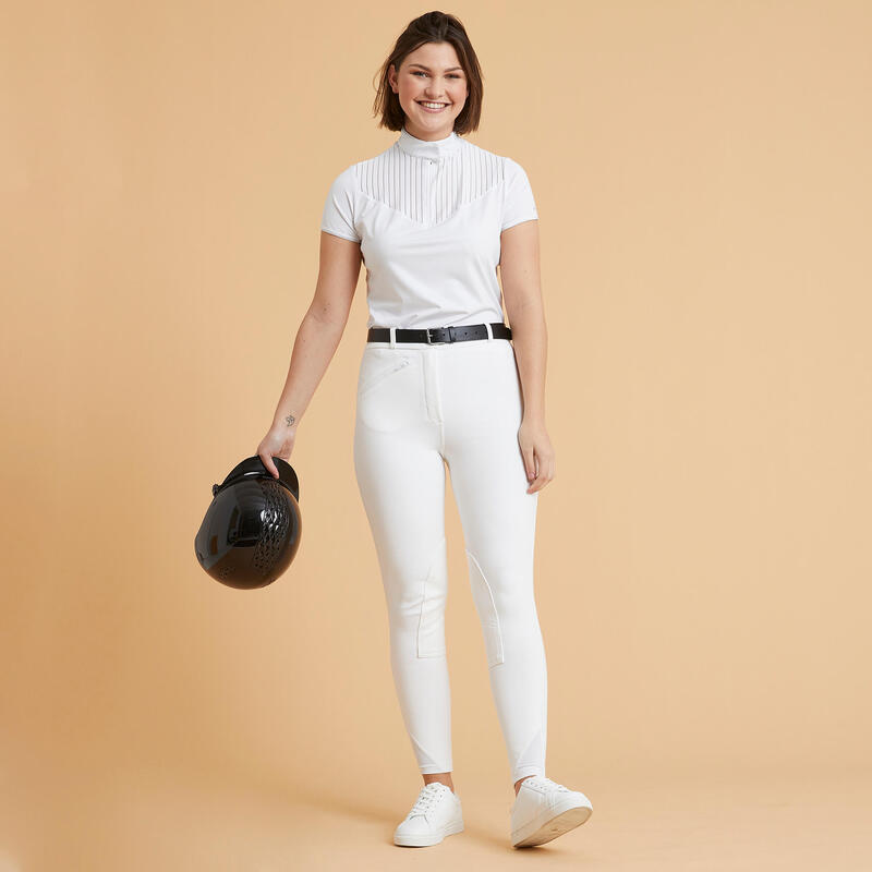 Pantalon de concours équitation Femme - 100 blanc