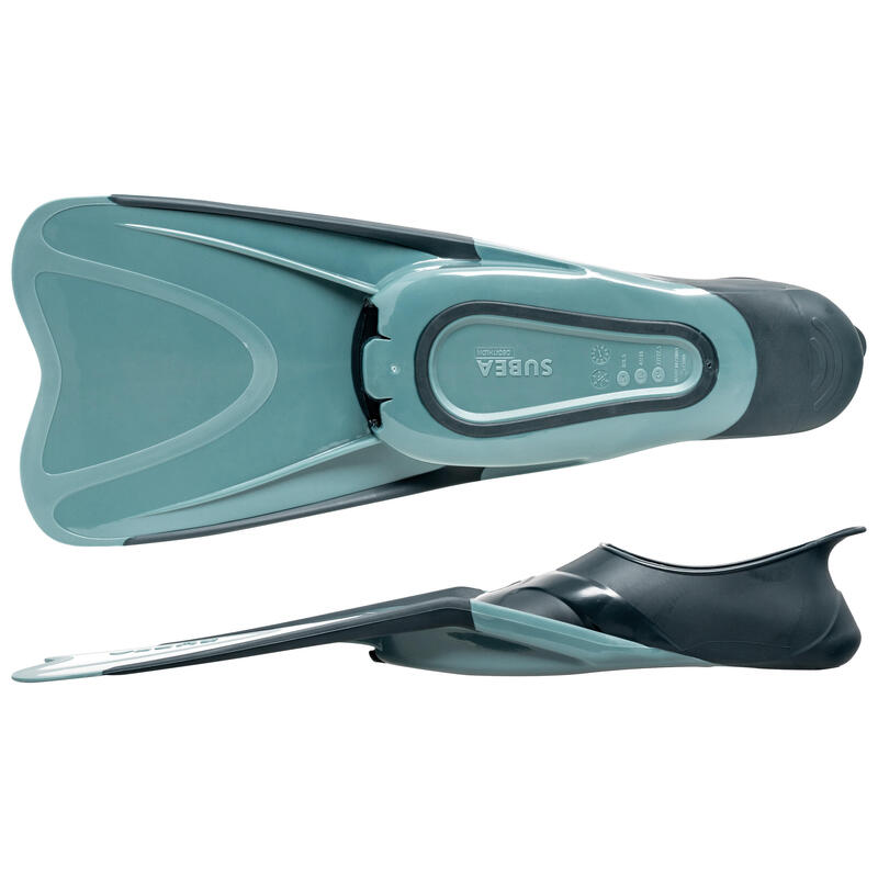 Diving fins - FF 100 Grey Blue and Petroleum Blue