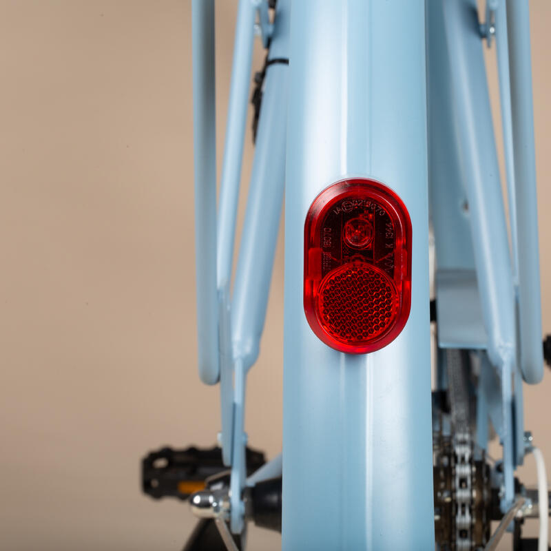 Bicicleta urbana clásica Elops 520 cuadro bajo 28 pulgadas 6 V azul