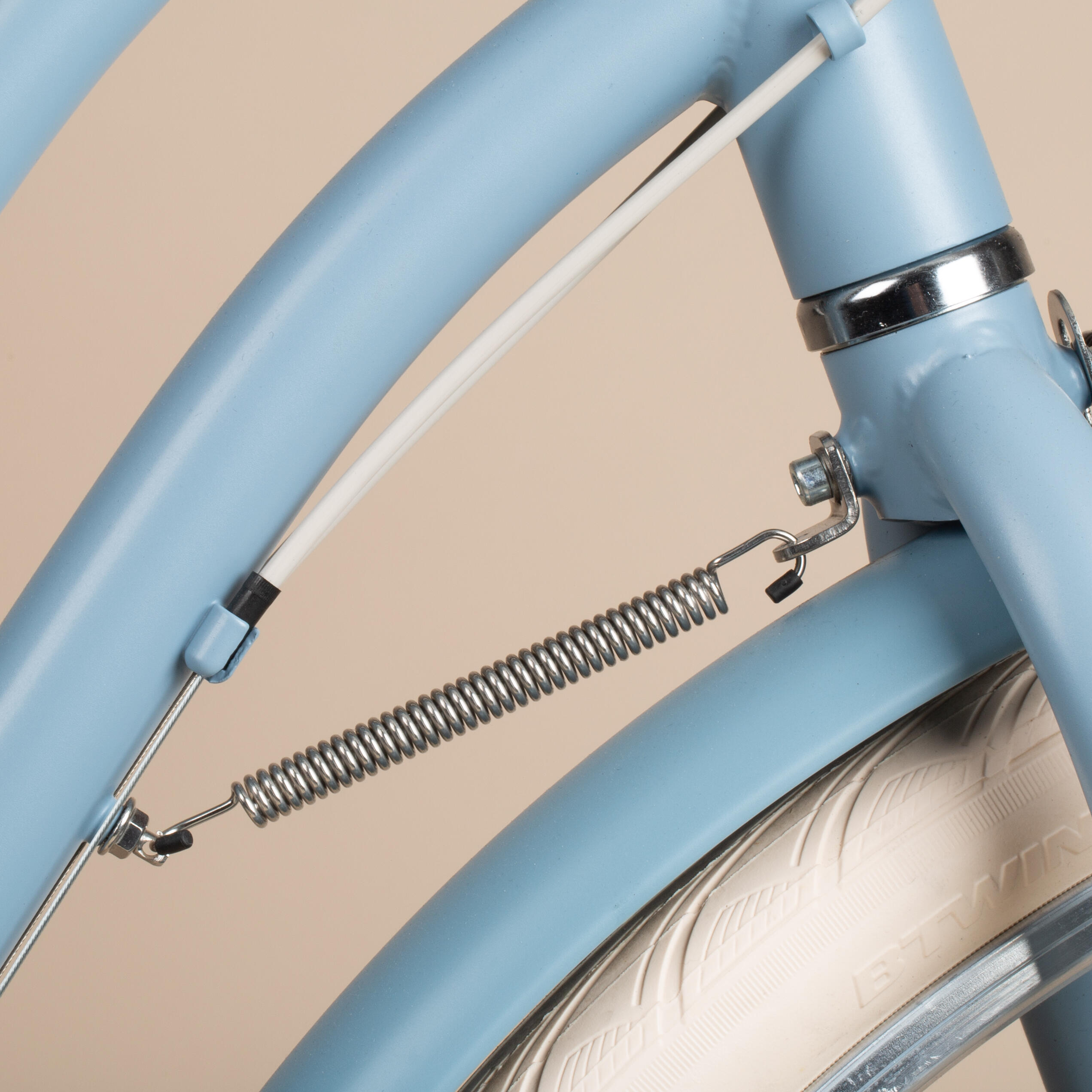 CITY BIKE ELOPS 520 LOW FRAME - LIGHT BLUE - Decathlon