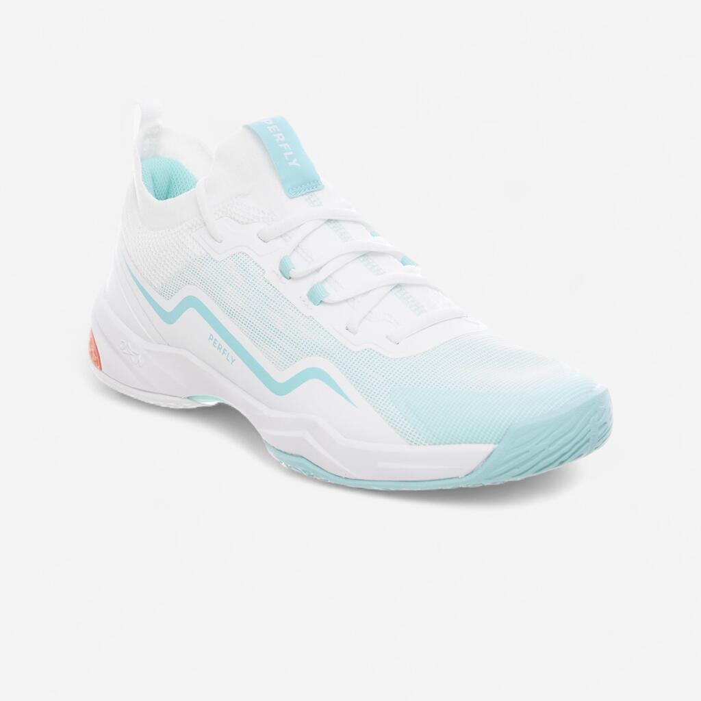 Belo-tirkizne ženske patike za badminton BS 900 ULTRA LITE