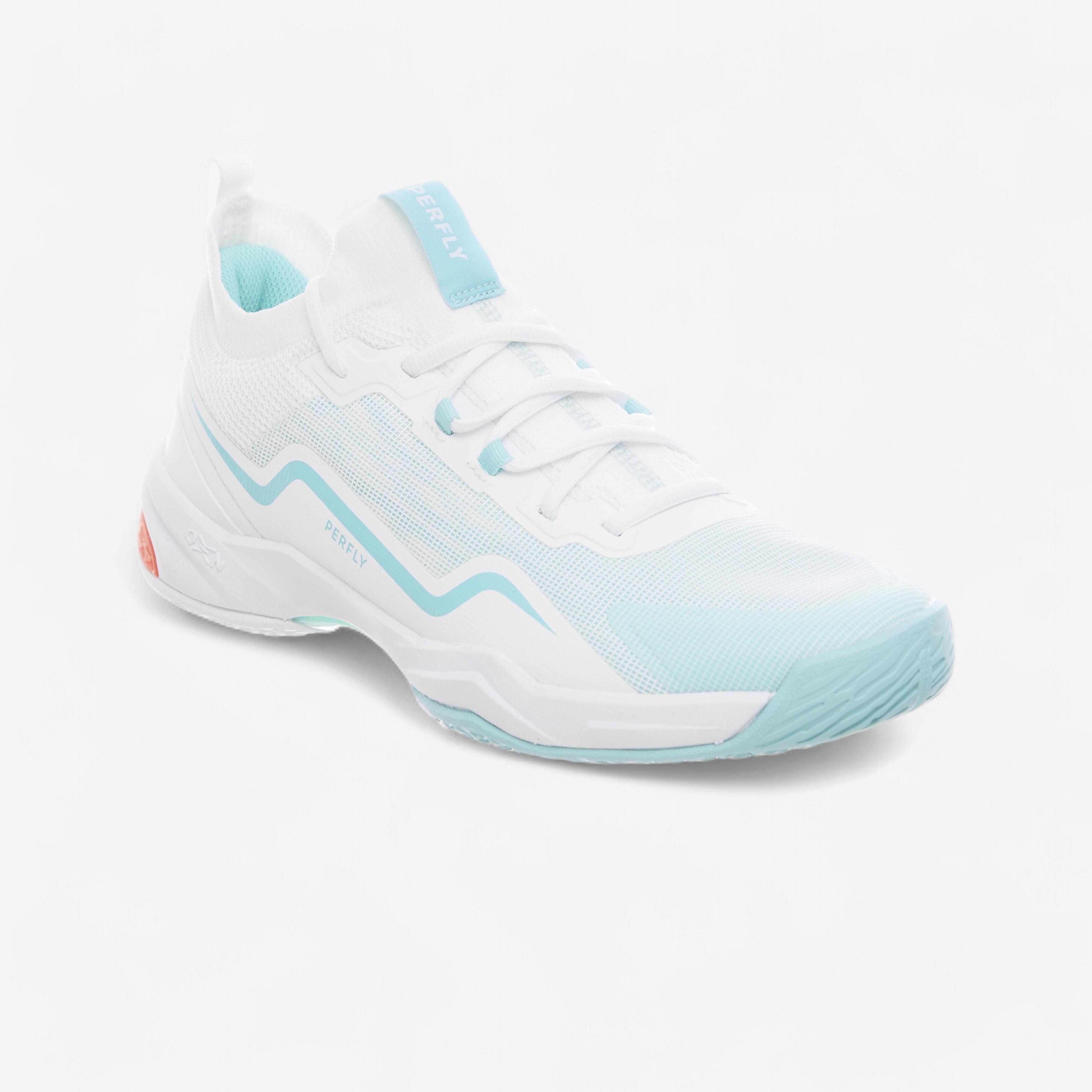 Calçado de Badminton BS900 Ultra Lite Mulher Branco/Turquesa