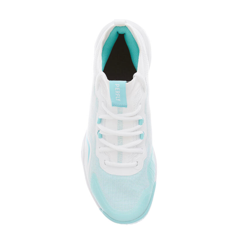 Badmintonschoenen voor dames BS 900 Ultra Lite wit turquoise