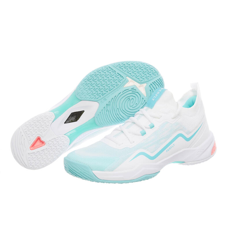 Calçado de Badminton BS900 Ultra Lite Mulher Branco/Turquesa