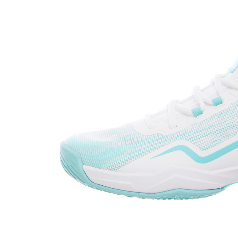 Calçado de Badminton BS900 Ultra Lite Mulher Branco/Turquesa