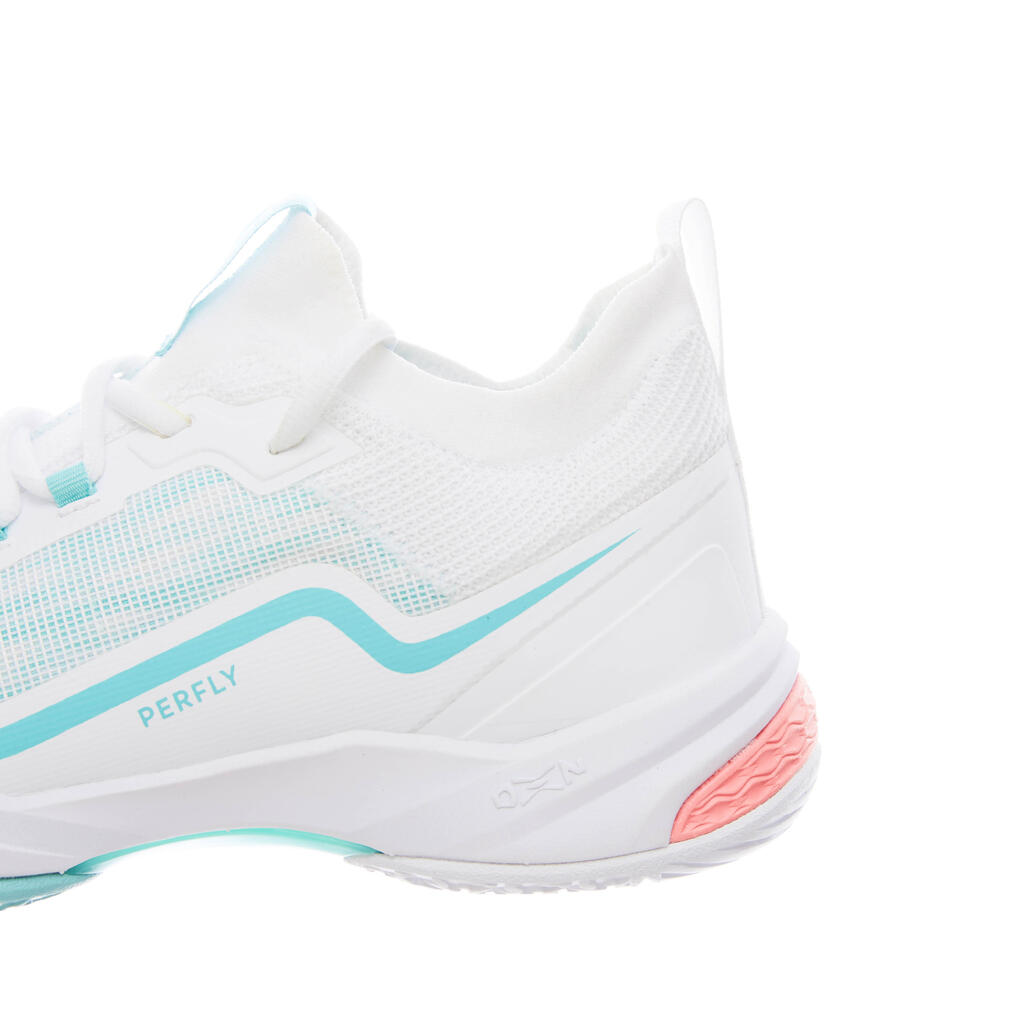 Belo-tirkizne ženske patike za badminton BS 900 ULTRA LITE