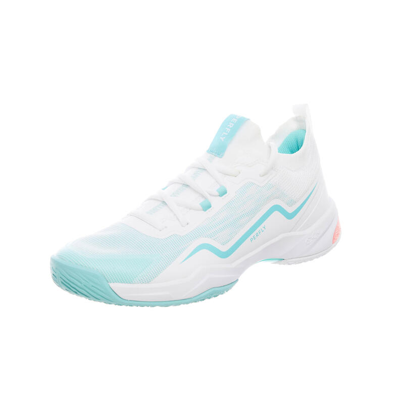 Badmintonschoenen voor dames BS 900 Ultra Lite wit turquoise