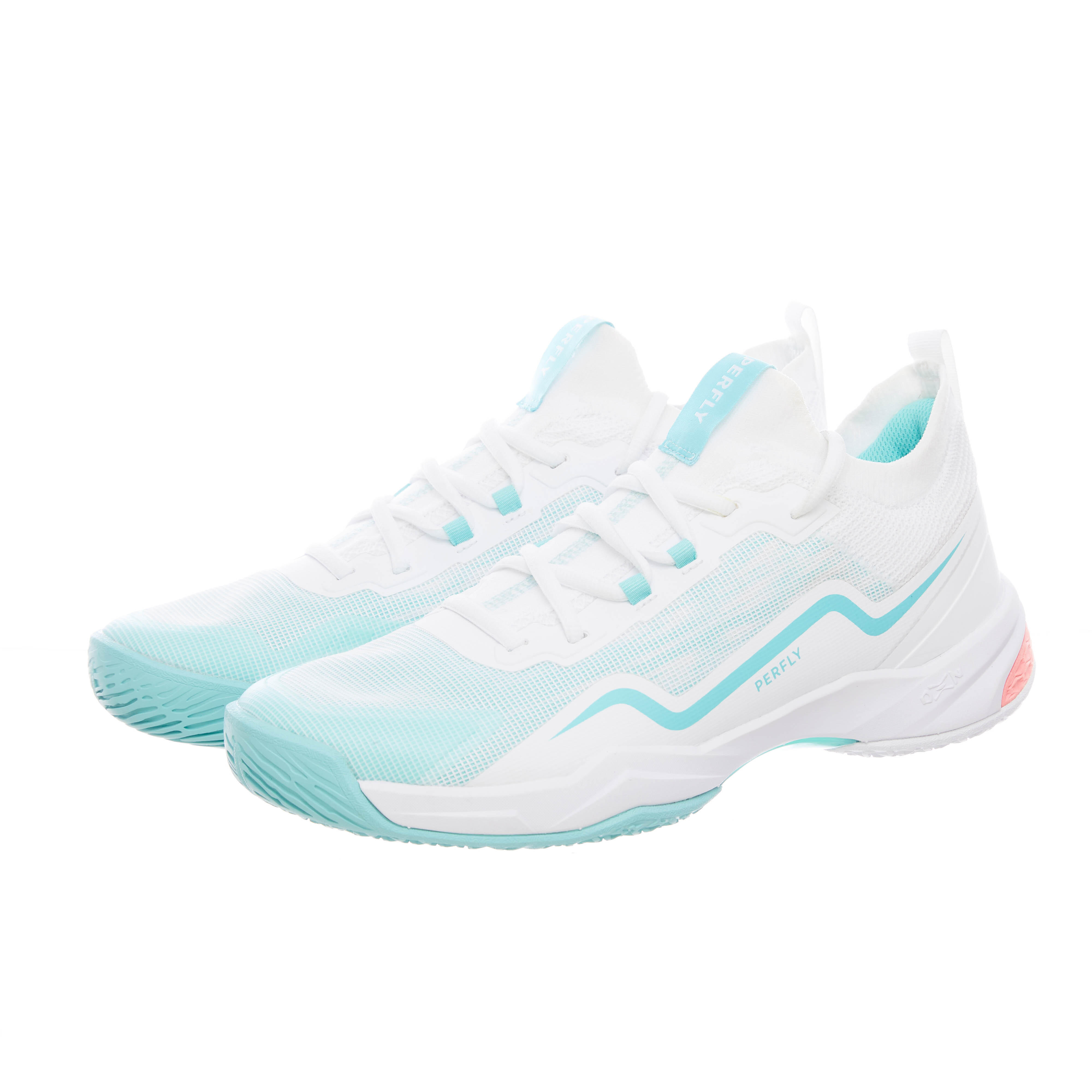 WOMEN BADMINTON SHOES BS 900 ULTRA LITE WHITE TURQUOISE