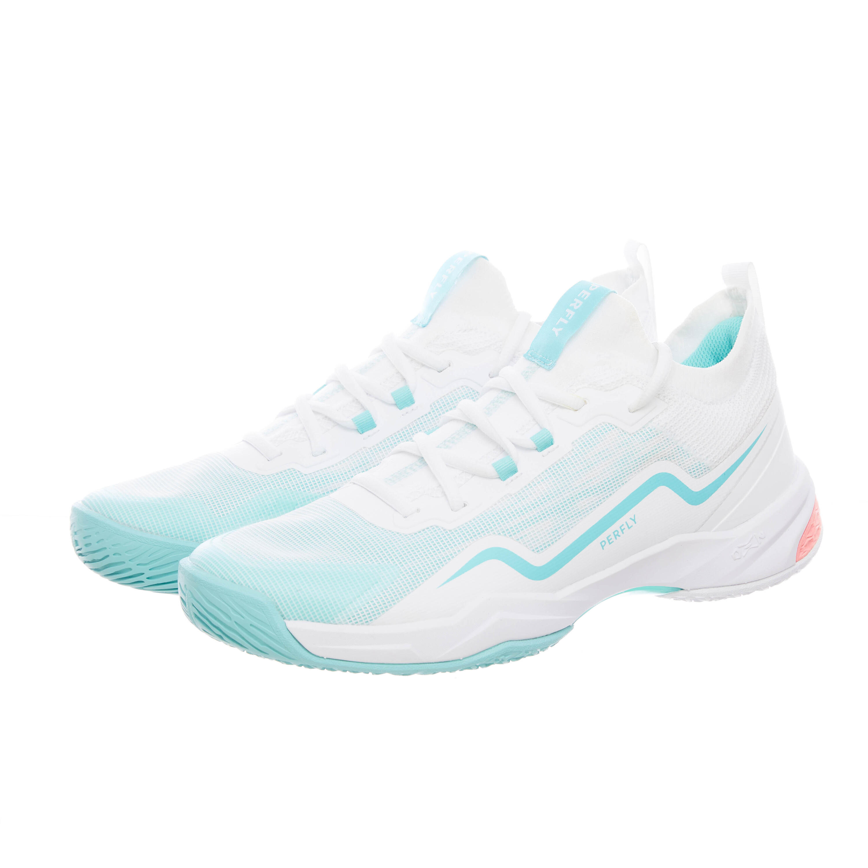 WOMEN BADMINTON SHOES BS 900 ULTRA LITE WHITE TURQUOISE 6/15