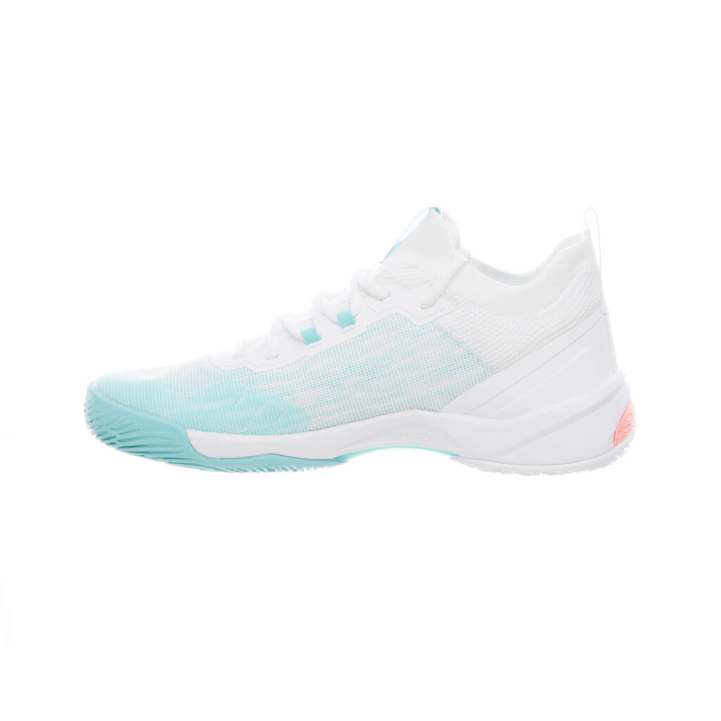 Belo-tirkizne ženske patike za badminton BS 900 ULTRA LITE