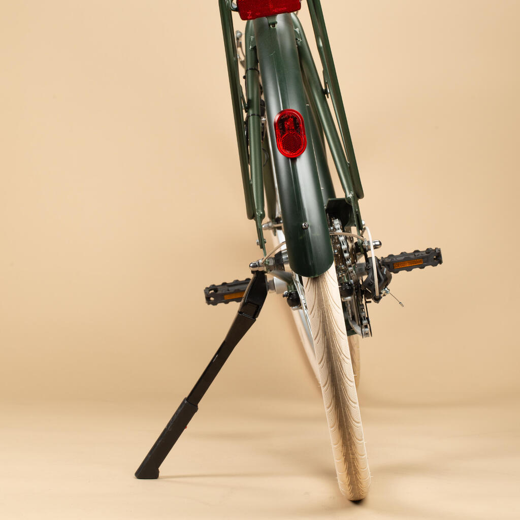 Mestský bicykel Elops 520 s vysokým rámom kaki