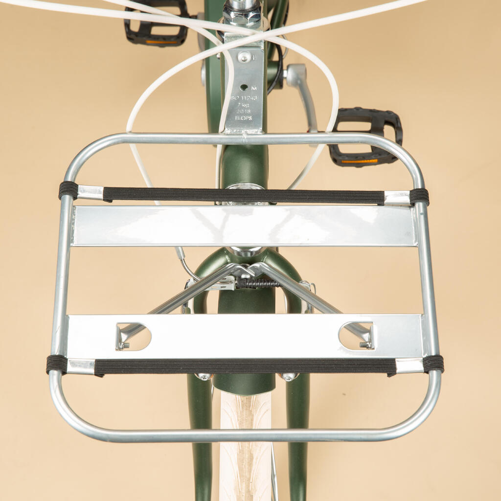 Pilsētas velosipēds “Elops 520” ar paceltu rāmi, haki