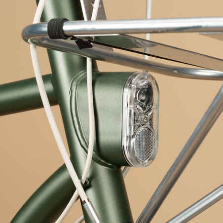 Miesto dviratis „Elops 520 Raised Frame“ – rusvai žalsvas