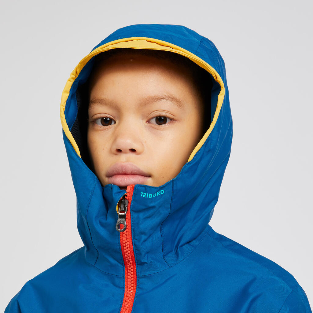 PARKA NÁUTICA SAILING 100 NIÑOS BLANCO MENTA IMPERMEABLE