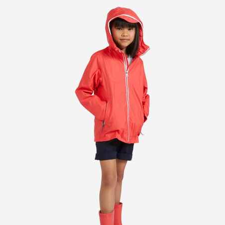 CHAQUETA IMPERMEABLE NIÑOS SAILING100 ROSA