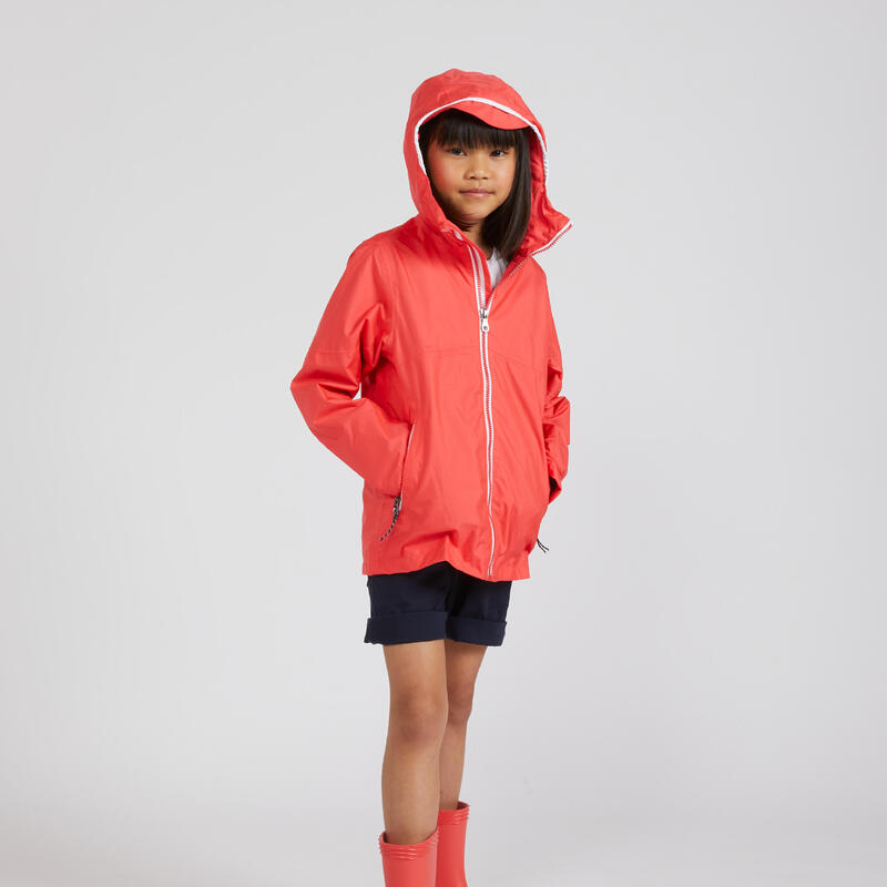 Veste imperméable de voile - veste de pluie SAILING 100 Enfant Rose