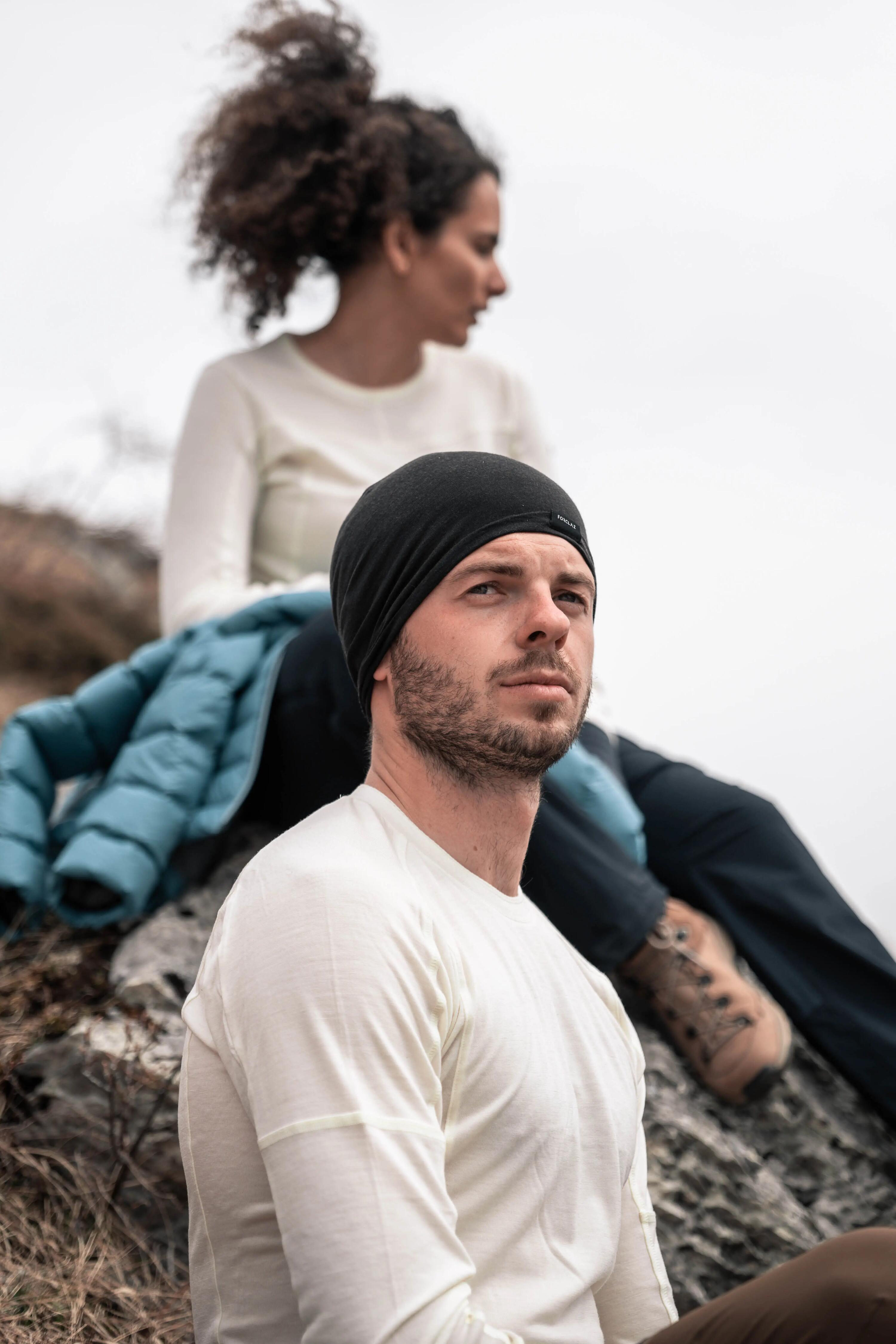 Men's Long-sleeve Undyed Merino Wool T-shirt - MT500 8/9