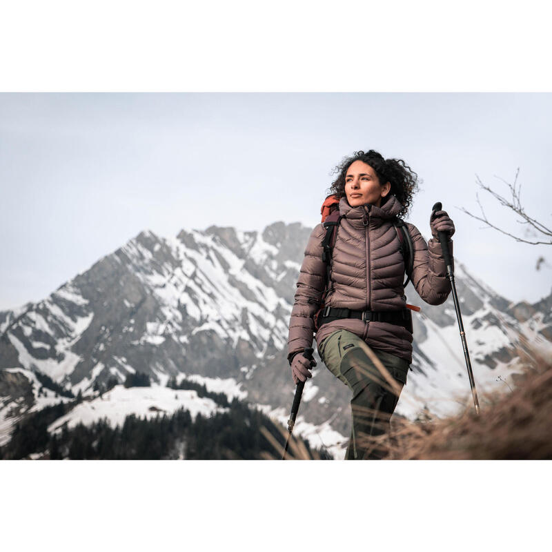 Piumino trekking donna MT500 PIUMA | -10°C | grigio scuro