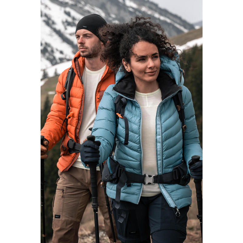 Casaco de penas de Trekking na montanha com capuz MT500 -10°C Mulher 