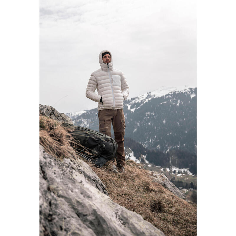 Geacă din puf Trekking la munte MT500 -10°C Alb Bărbați