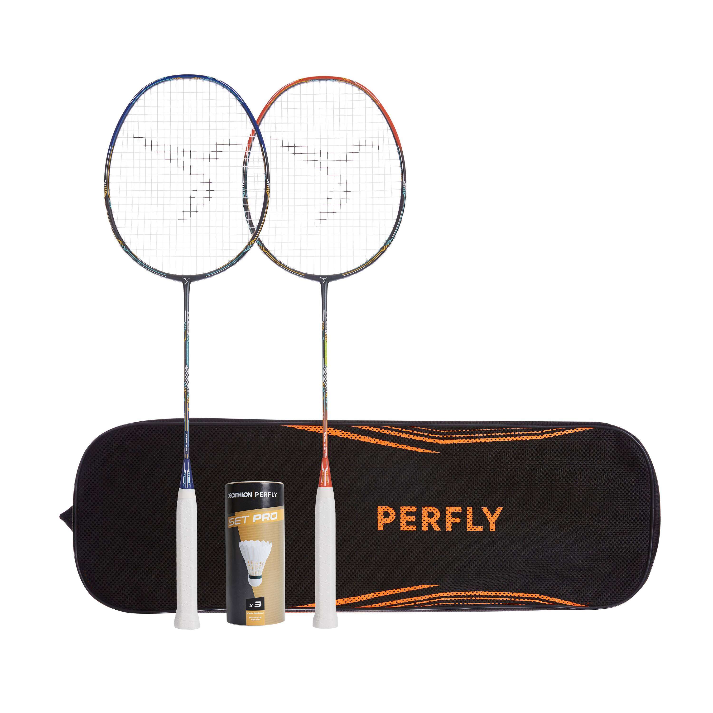 BADMINTON ADULT RACKET BR 900 SET PRO P BLUE RED -  1