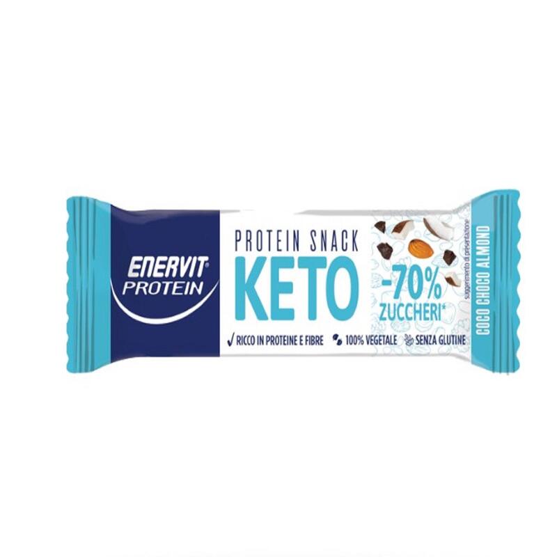 Barretta chetogenica Enervit Protein Snack Keto Coco Choco low sugar no gluteen