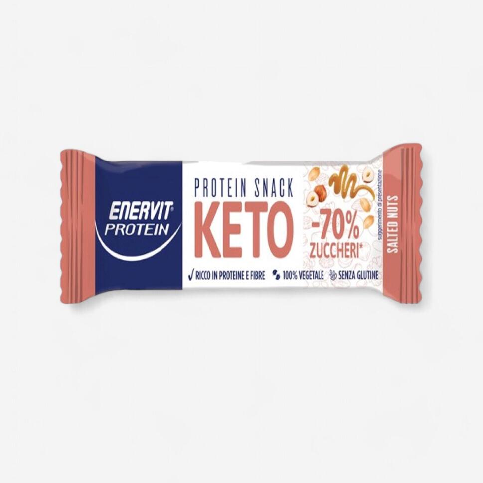 Barretta chetogenica Enervit Protein Snack Keto Salted Nuts low sugar