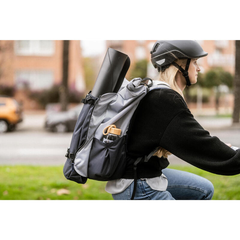 Sac à dos tapis de yoga 35L, gris