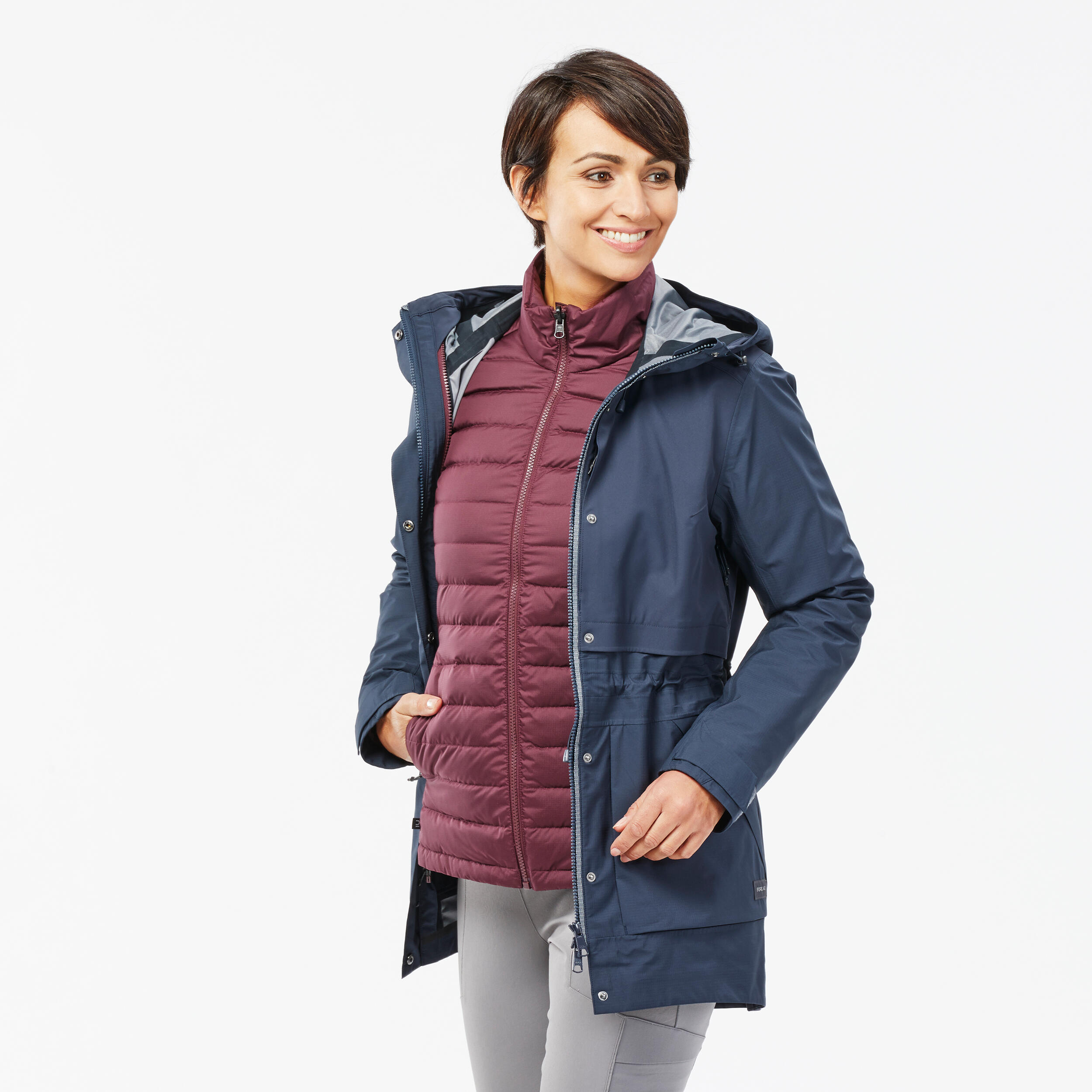 Chaqueta 3en1 impermeable de senderismo SH900 mountain 10 C Mujer