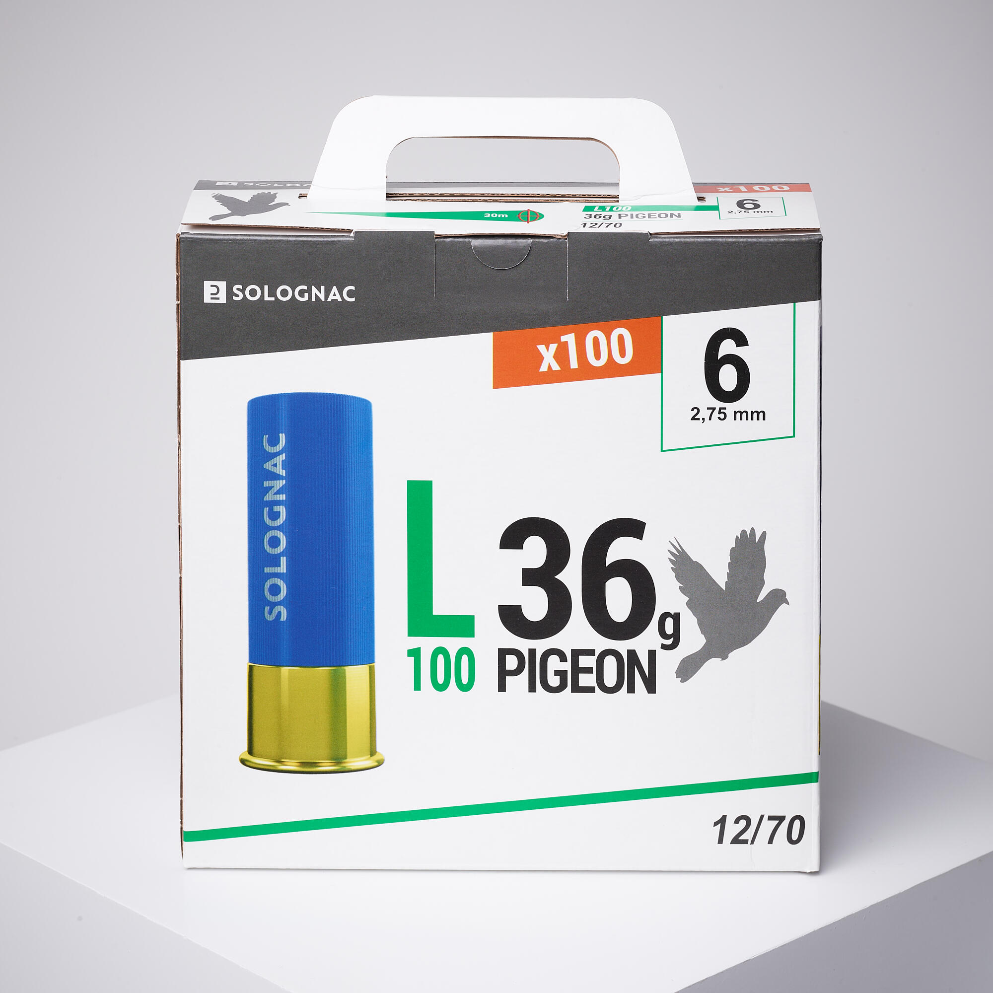 SOLOGNAC Náboje L100 36 g na holuby kaliber 12/70 broky č. 6 25 ks N° 6 · záber 5