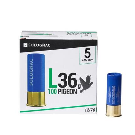Cartouche l100 36 grammes pigeon calibre 12/70 plomb n°5 x25