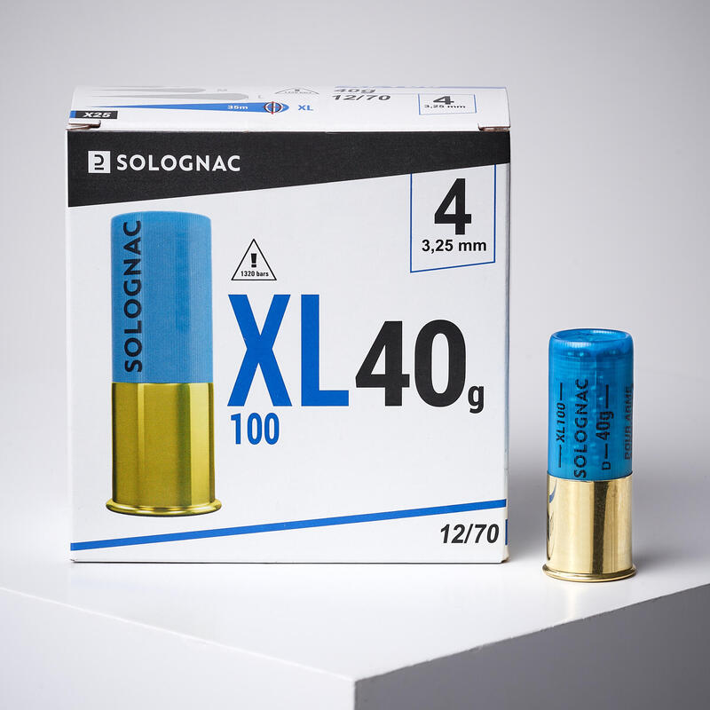 compuesto mezcla semáforo Cartucho Solognac XL100 40 g Calibre 12/70 Perdigón N.° 4 x25 | Decathlon