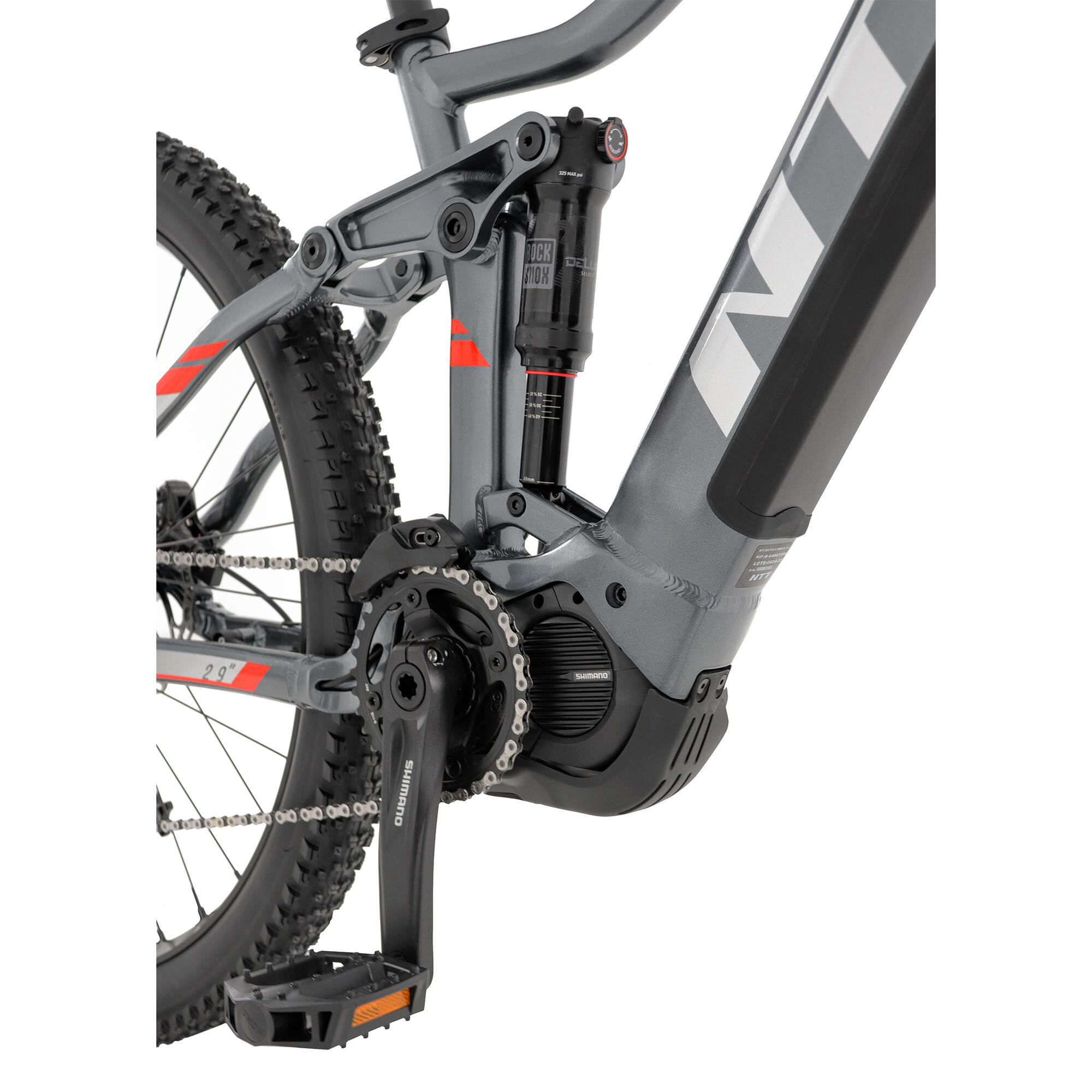 Bicicleta eléctrica mtb doble suspensión 29" Shimano E7000  NTT SPACE 20 gris 12/13
