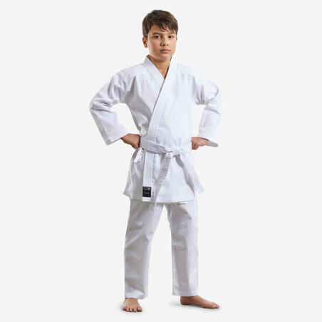 Uniforme de karate con cinturón para Niños Outshock 100 blanco